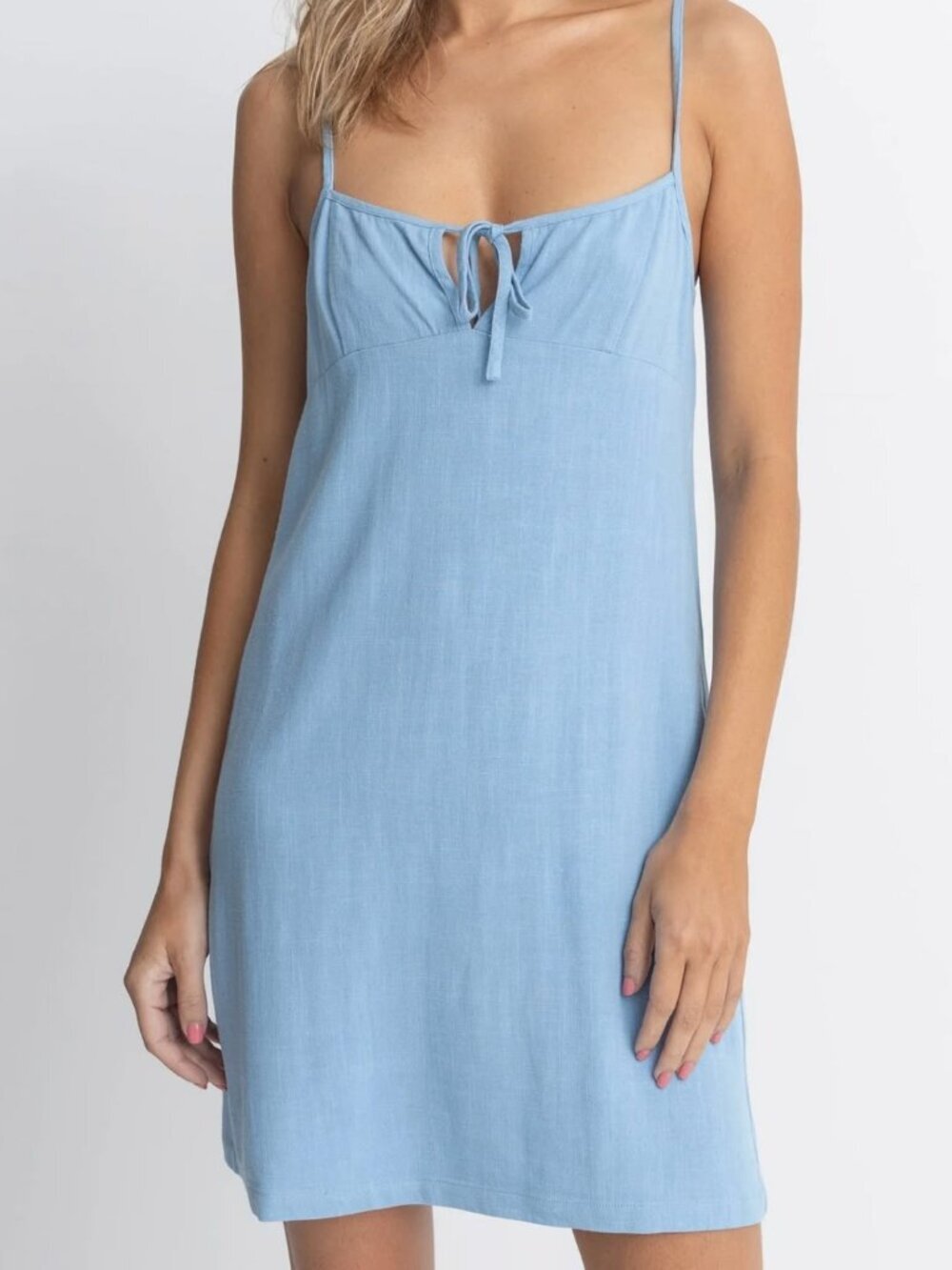 Rhythm Seacoast Keyhole Slip Dress - Sky Blue - Size Medium